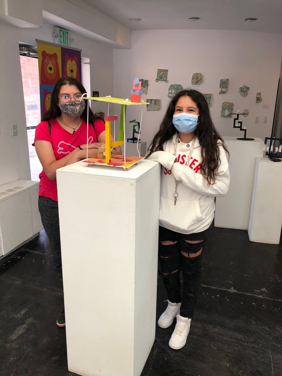 DAVArts's tweet image. Job Training students were happy to pose for these pics next to their artwork in the DAVA gallery. This exhibition, Sky Flower, is up through November 13th, come check it out!