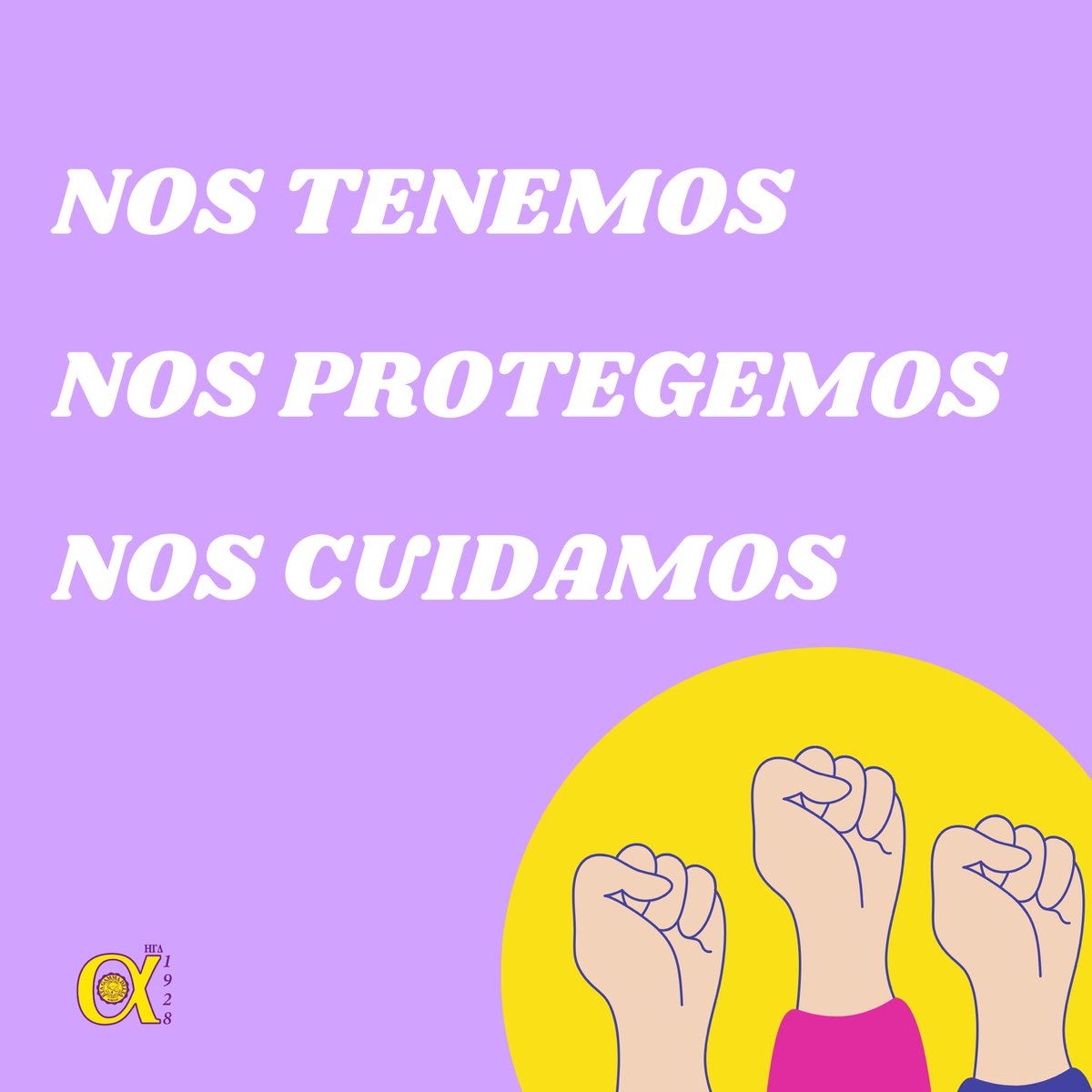 AEtagammadelta's tweet photo. El Capítulo Alpha desea expresar su apoyo incondicional hacia todxs en estos momentos difíciles.
¡Nos tenemos y no estas sola!  

"A woman with a voice is, by definition, a strong woman." -M.Gates https://t.co/QakDHfiZJl