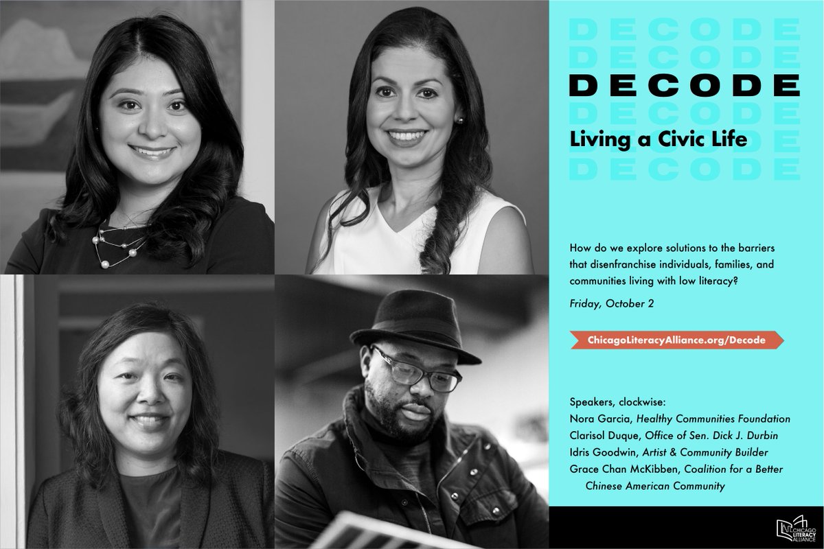 How do we explore solutions to the barriers that disenfranchise individuals, families, and communities living with low literacy? Join us to explore this and more as part of #DECODE2020, a summit to explore solutions for literacy in Chicago. ChicagoLiteracyAlliance.org/decode