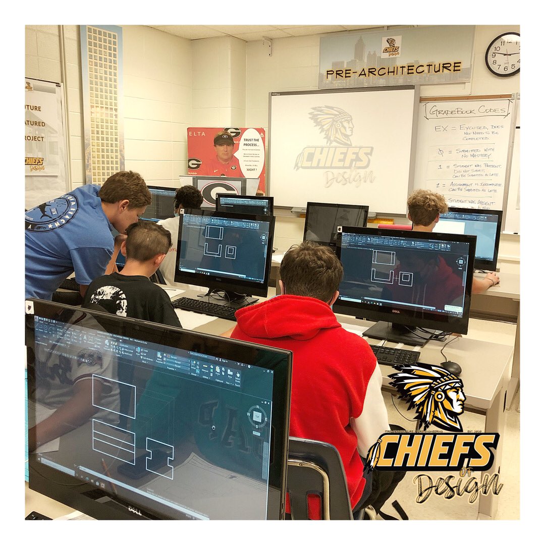 ChiefsofDesign's tweet image. Our year-one cohort begins orthographic projection. These simple drawings will turn into residential blueprints by December!
.
.
#design #blueprints #NewSchoolDraftingClass #engagedstudents #CCSD_CTAE #ccsdfam #ccsdunited