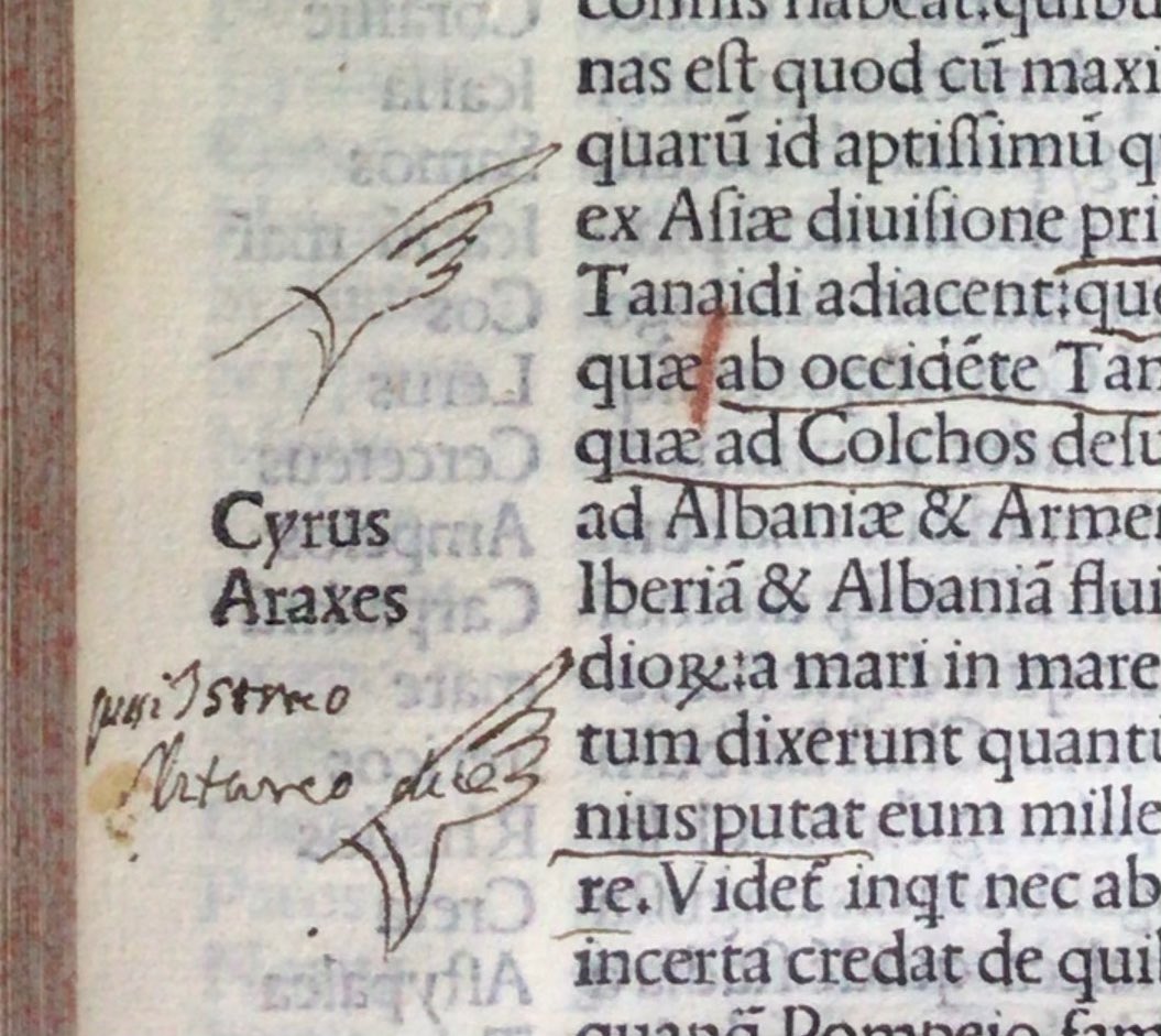 From the margins of a 1502 copy of Strabo’s “De Situ Orbis”(Geographica). 

#PostIncunable #strabo #DeSituOrbis #marginalia  #geographica