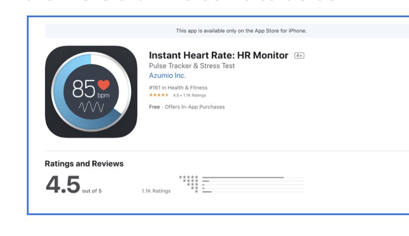 Normally my students use HR monitors in class but due to COVID 19, we can’t. Ss have the option to download a free app called InstaHeart Rate on their phone to use in class and at home . Just place the pointer finger on camera lens and 💥, the HR is recorded! #easdedtech
