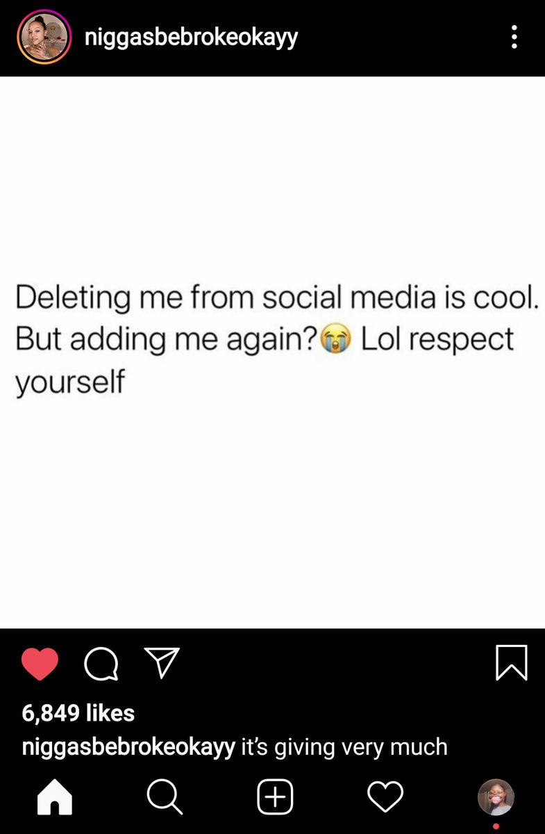 sha_conceited's tweet photo. LMFAOAO heavy on the respect yourself😐🖤. https://t.co/uUD8QWlASM