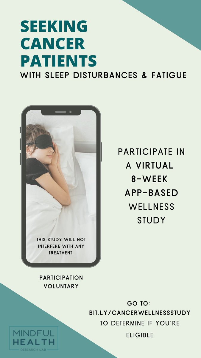 ColleensDream's tweet photo. Help ASU College of Health Solutions today. If you suffer from chronic sleep disturbances and have a cancer diagnosis follow the link below to see if you are eligible to participant in the study. https://t.co/tPJyWp99Or https://t.co/xRbacrefqf