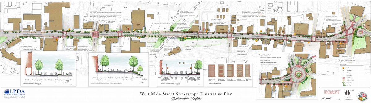 Anticipating the need for public infrastructure to go with the larger buildings on West Main, the city hired LPDA to come up with this conceptual drawing of what public infrastructure could be. This is from 2010.  http://bit.ly/3cLBFsW 