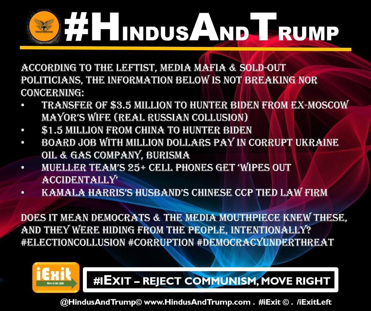 Copyright #HindusAndTrump @HindusAndTrump @iExit9 #iExitLeft 