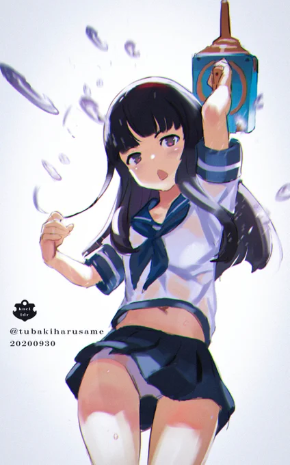 #艦これ版深夜の真剣お絵描き60分一本勝負
#艦これ版真剣お絵描き60分一本勝負_20200929
#初雪
今日はワンドロ 
