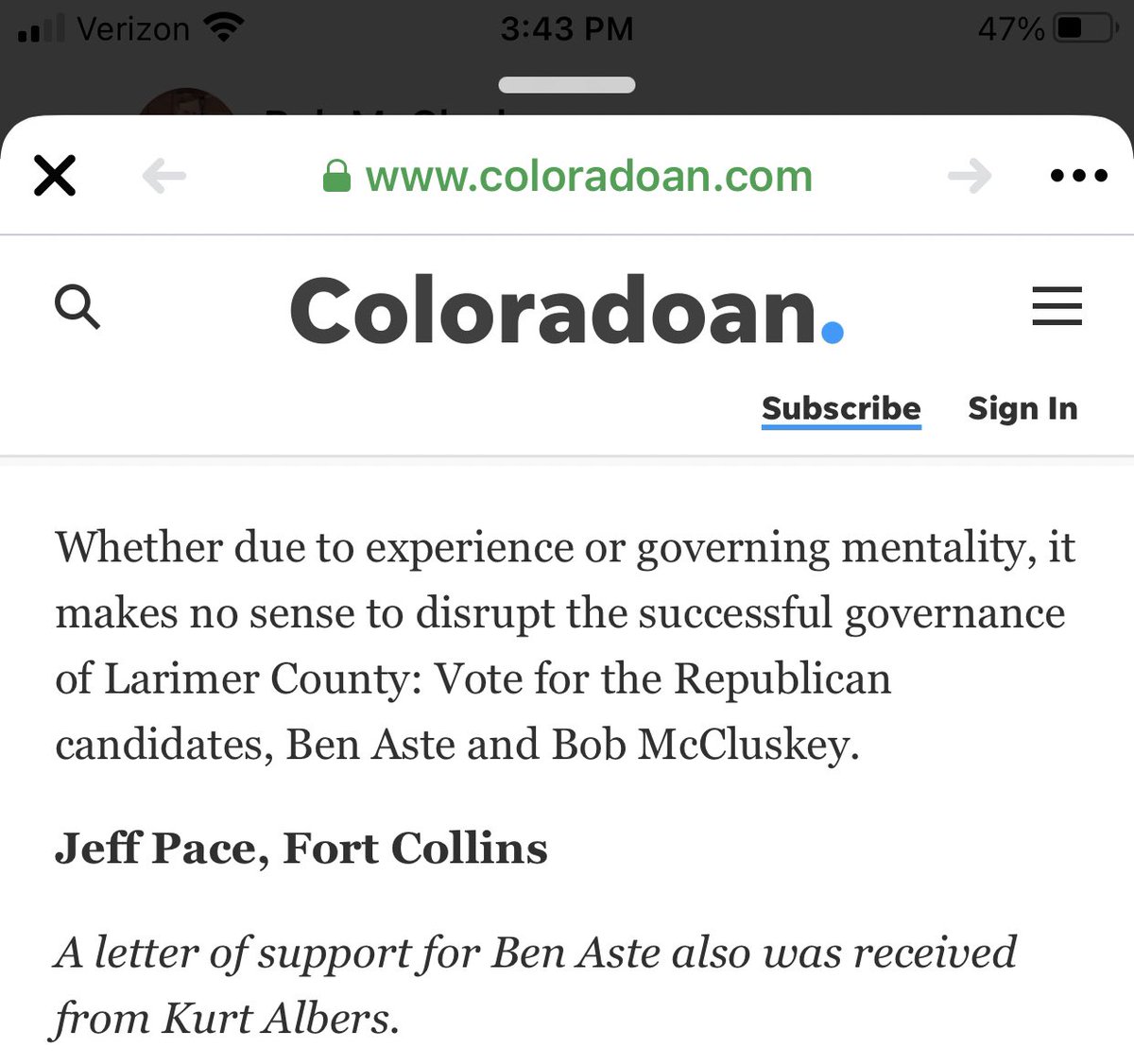 bobmccluskey's tweet image. Little known fact, Larimer county is one of the best ran counties in the nation. Let’s keep it that way! 
#KeepLarimerLocal

Thanks Jeff Pace &amp;amp; the Coloradoan.