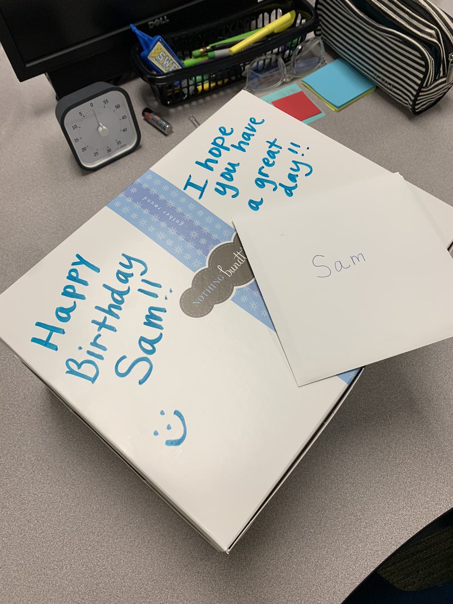 I had a great birthday today! My students held up signs on my Zooms, my partner teacher and team showered me with treats, and I had a surprise visitor from one of my current students! <a href="/HumbleISD_SWE/">Summerwood Elementary</a> <a href="/murphysclass16/">Melissa Murphy</a> <a href="/Newton_SWE/">Janet Newton</a> <a href="/MrsMcCoyGrade4/">Renell McCoy</a> <a href="/Christner_SWE/">Miss Christner</a> <a href="/MrsLewisGrade4/">Mrs. Angel Lewis</a>
