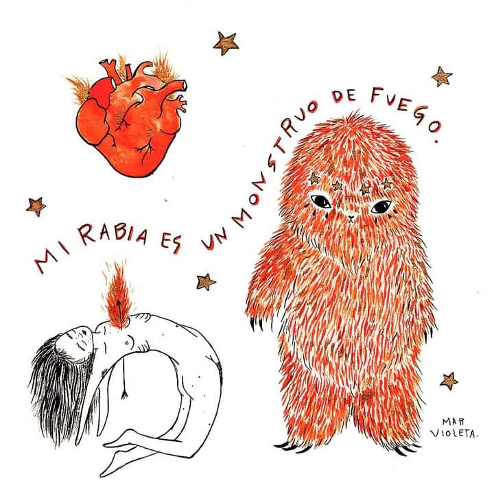 shan_viridi's tweet photo. Muches estamos en el proceso de transformar todo este fuego generado por la digna rabia en talismanes de magia, creación y poder imparables.
Ilustración de #MarVioleta https://t.co/dMese0uwsM
