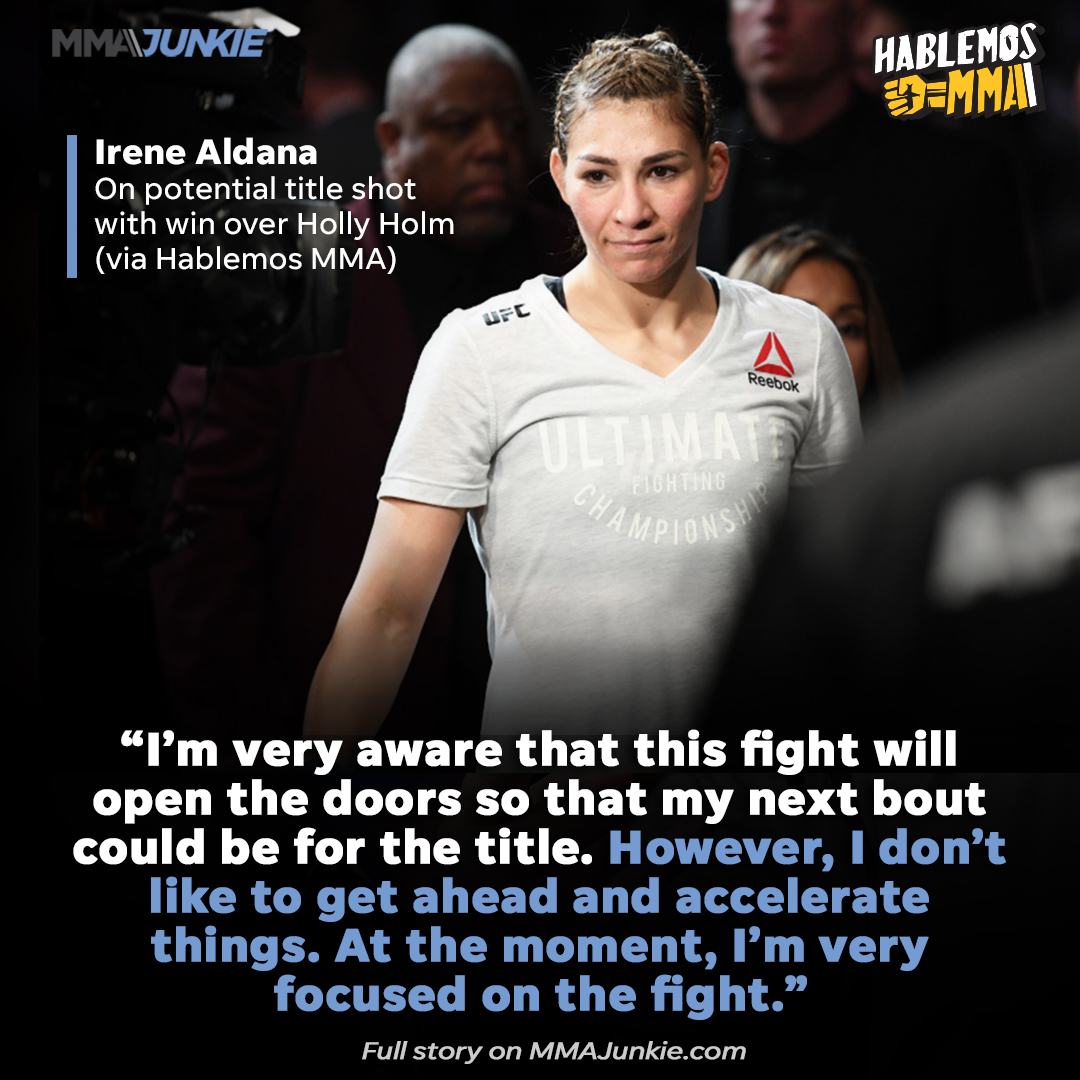 .<a href="/IreneAldana_/">Irene Aldana</a> focused on the task at hand. 

#UFCFightIsland4 | Full story: bit.ly/2GaSGAL
