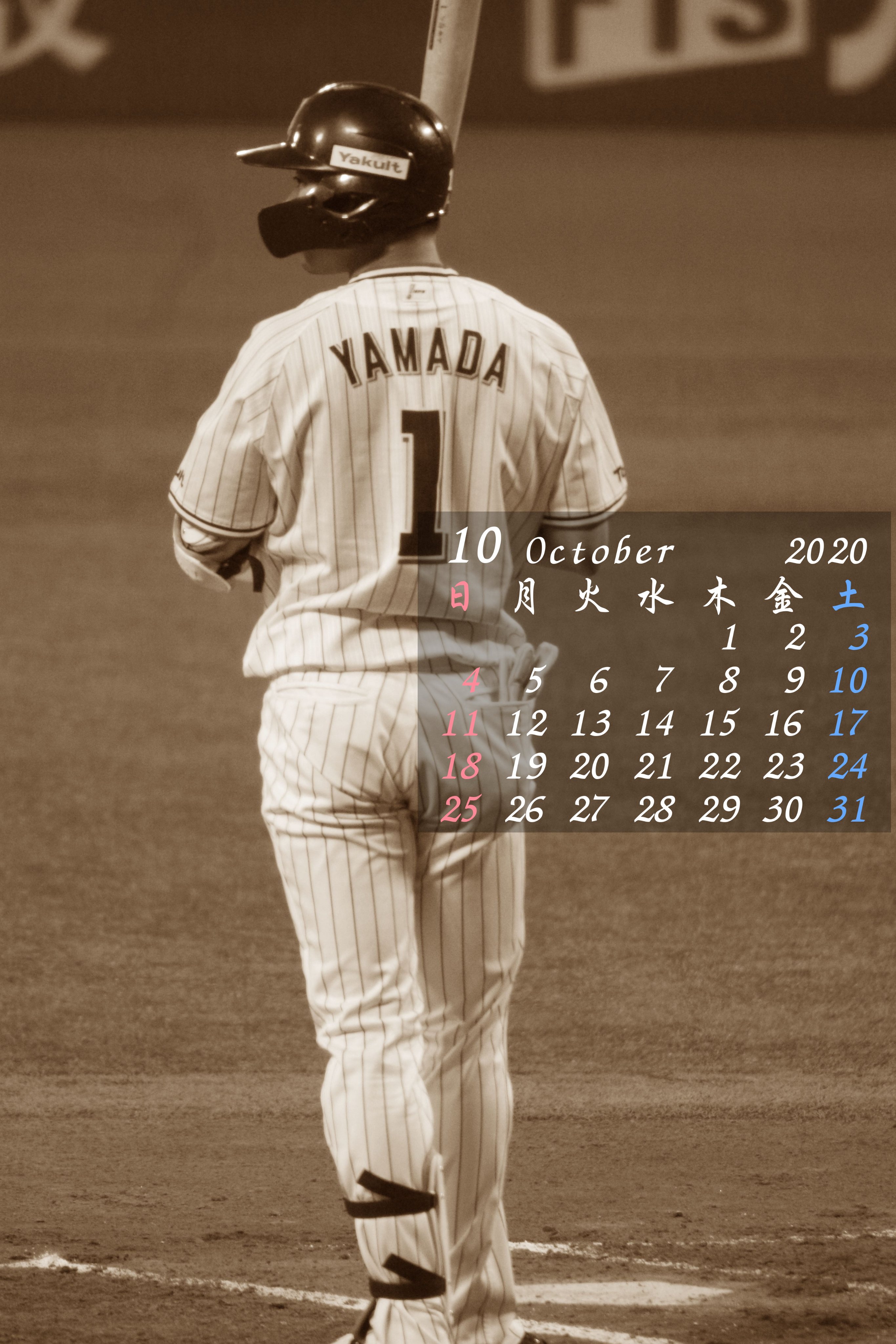 تويتر 癌患者が撮影したスポーツ写真 على تويتر ２０２０年１０月のカレンダー 山田哲人 どなたでも どうぞ デスクトップ 壁紙やスマートフォンの背景 待受画面にご利用ください T Co Zetvoxk5