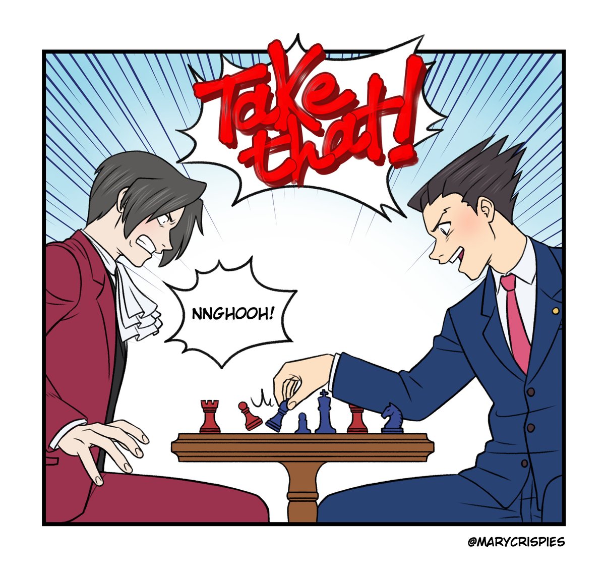 This is how lawyers play chess, right?

#AceAttorney #narumitsu 