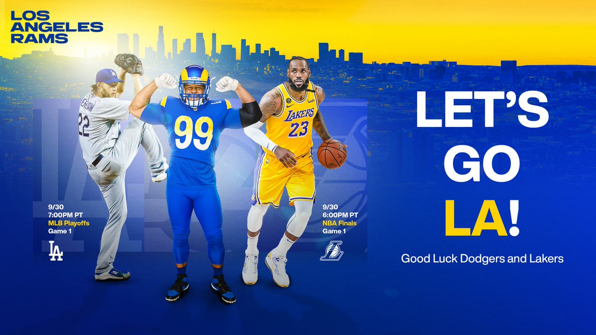 Los Angeles Sports Teams LA Dodgers, LA Lakers, LA Rams And LA