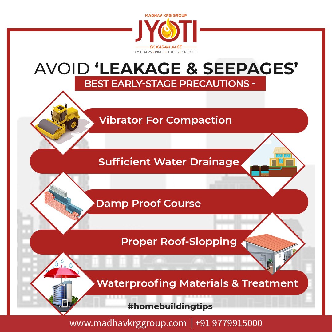 The construction defects as leakages or seepage are a serious concern, occurs whenever project is finished or partially completed, so better to take care at early stage!
#constructiontips #homebuildingtips  #modernconstructionmethod #jyotitmtbars #jyotiekkadamaage #madhavkrggroup