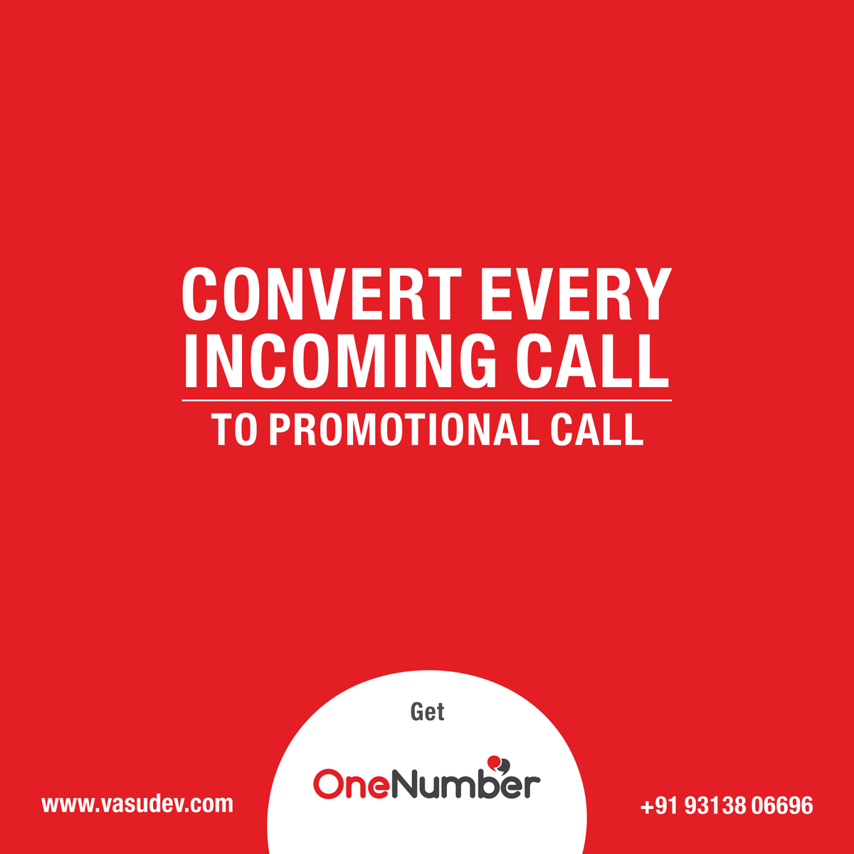 OneNumberIndia's tweet image. Every call is an opportunity to promote your business. Do exactly that and more with OneNumber!

For more details visit.. vasudev.com

#OneNumber #OneNumberIndia #OneBusinessOneNumber