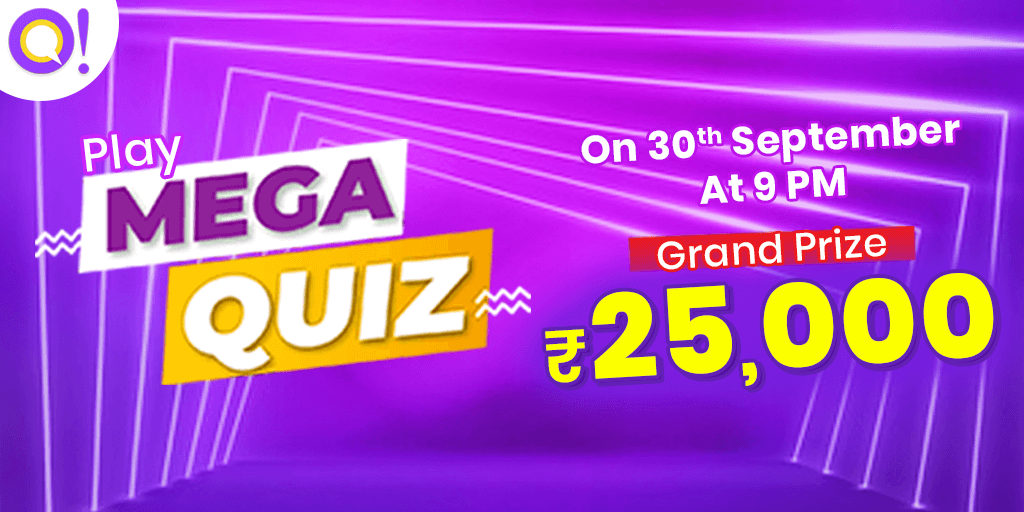 GoQureka's tweet photo. 9 baje ka vaar, Mega Quiz for ₹25,000 | Play Mega quiz &amp; win Paytm money at 9PM Today.
#megaquiz #KheloFastJeetoFast #MegaQuiz #Qureka #WednesdayWisdom #WednesdayMotivation #WednesdayThoughts #quiz #guess #knowledge  #StayHomeStaySafe https://t.co/tZMFU9dZzm