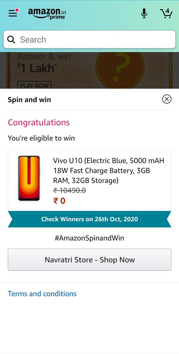 Pavan_9i's tweet photo. #AmazonSpinandWin...Well Done...!!! https://t.co/9U9fnsXtye