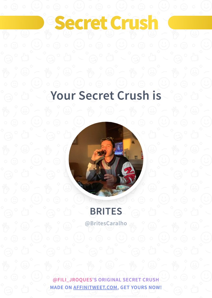 fili_jroques's tweet photo. #Affinitweet Secret Crush
BritesCaralho secretly loves you! 😳
Who loves you in secret?
via https://t.co/edCmnjQ0uH https://t.co/BZqEKB0G8m