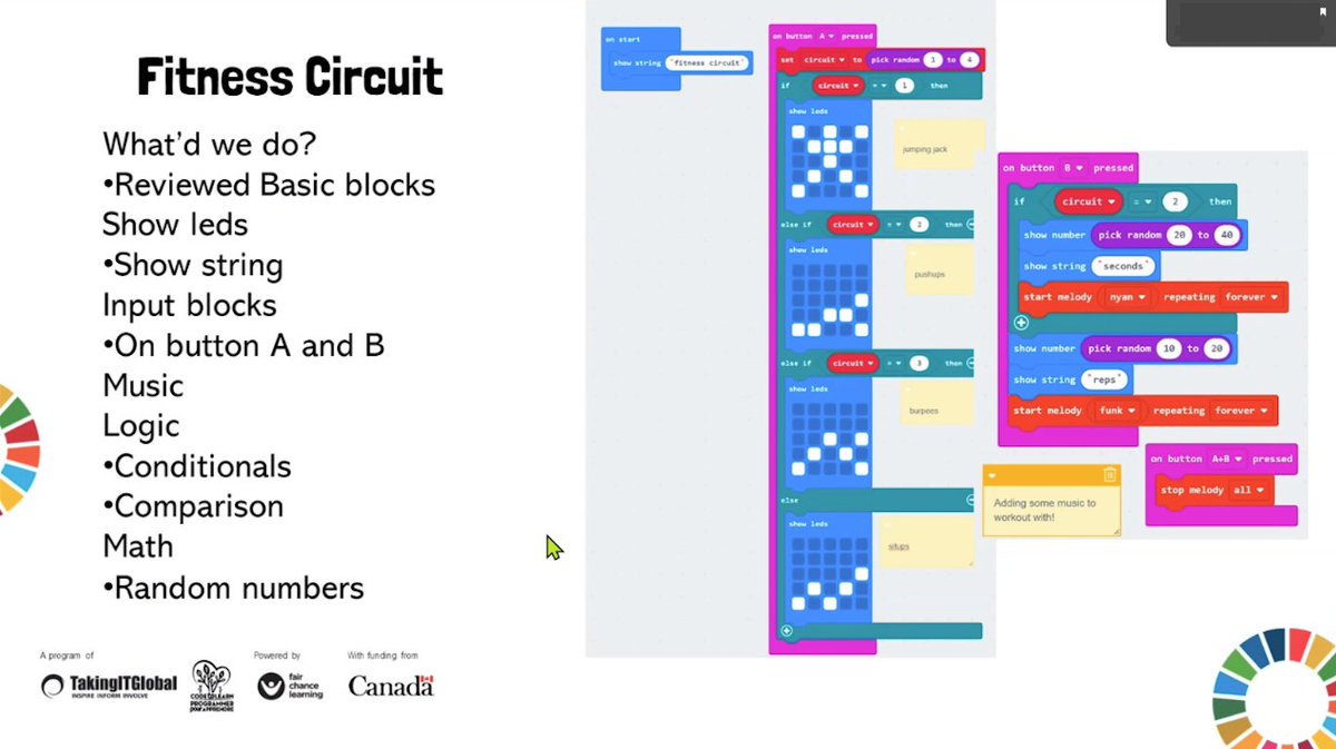 ZeliaMCT's tweet image. Second #coding session with @barb_seaton hosting #CanCodeToLearn Coding Change program. #microbit 
@microbit_edu @takingitglobal @FCLEdu @CanCodeToLearn Today we focus on coding a fitness activity and... 
docs.google.com/forms/d/e/1FAI…