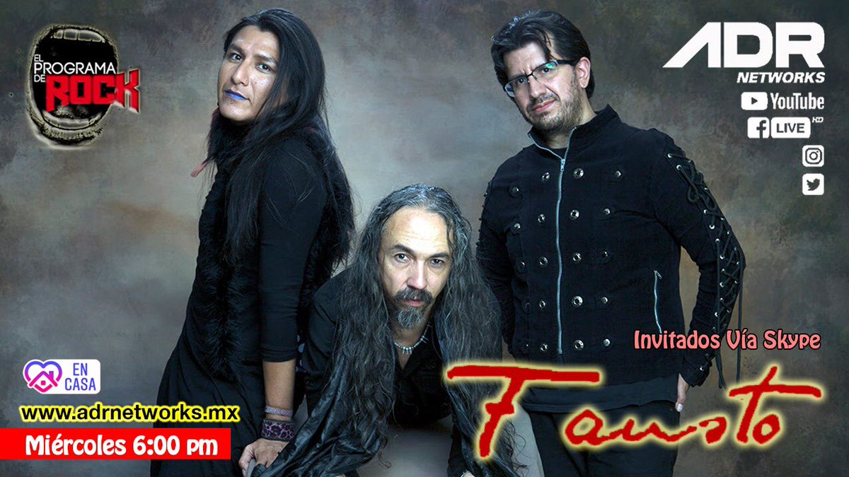 Faustorockmusic's tweet photo. Mañana a las 6:00 pm en @adrnetworksmx Adrenalina radio con @hectorlalupita https://t.co/QJGJWX7dpr
