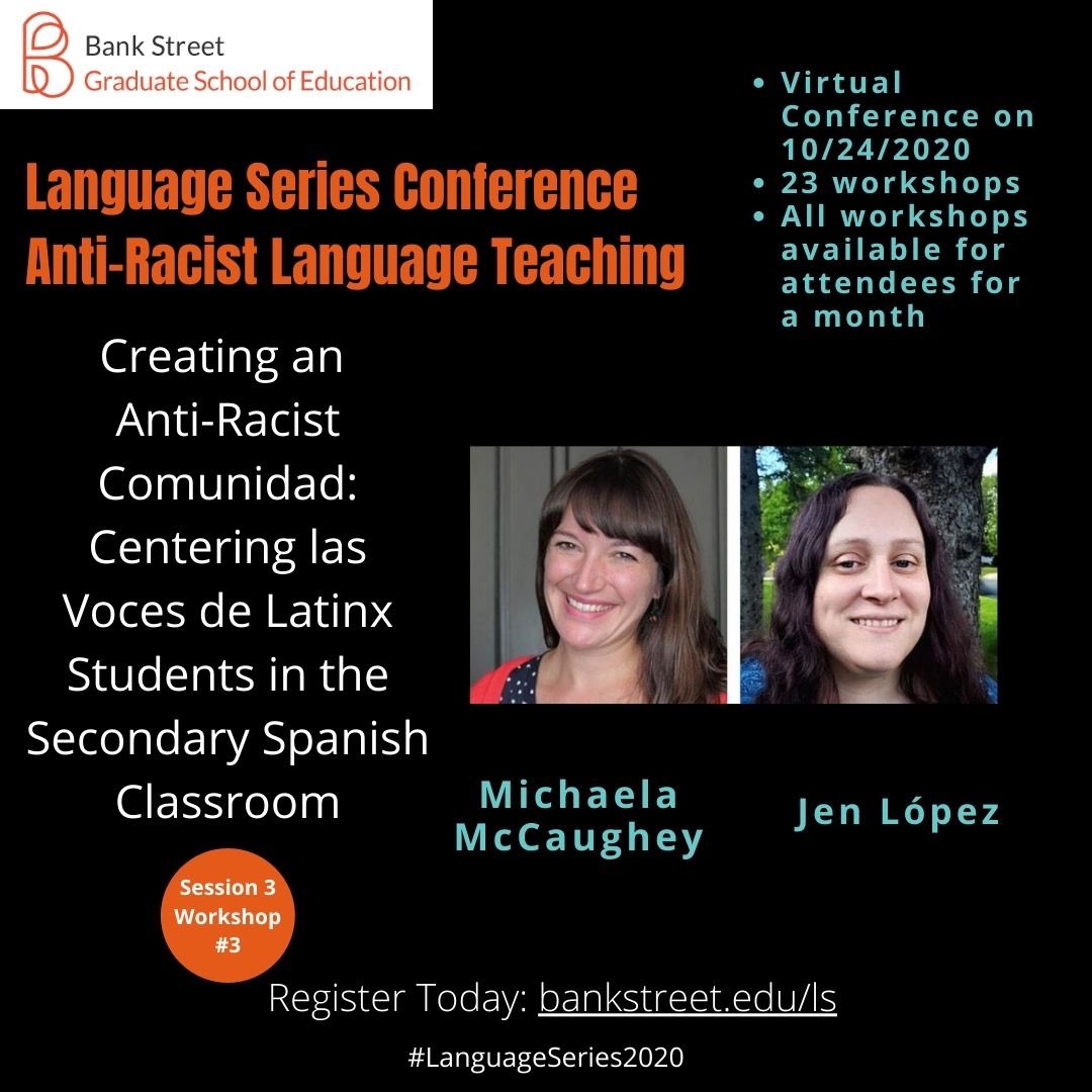 bankstreetedu's tweet image. A3: self-reflection to advocacy and challenging curricula, systems/practices, and narratives are some of the ways these workshops will address this question bankstreet.edu/ls #LanguageSeries #LanguageSeries2020