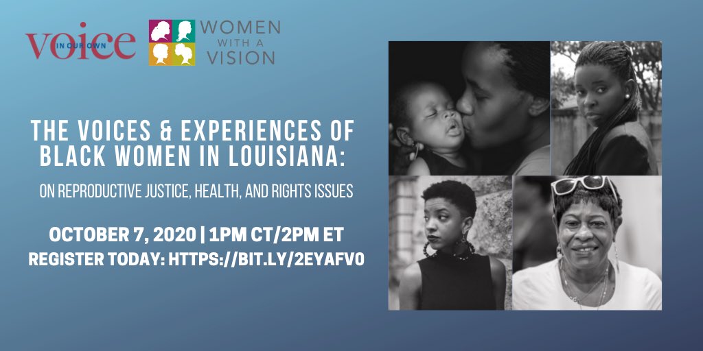 WWAVinc's tweet photo. Join us next Wednesday for a talk with @BlackWomensRJ about the reproductive, health, and rights issues experienced by Black women in Louisiana. Register today at: https://t.co/fMC9PP5HW0
#blackwomenlead #reproductivejustice #louisiana #myexistenceispolitical https://t.co/Syh3ABBWVC