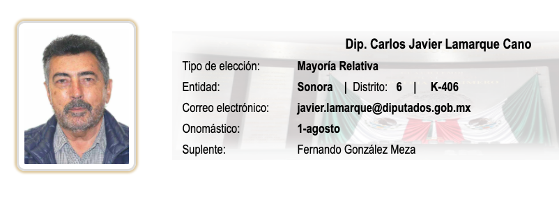 Dip. Carlos Javier Lamarque Cano @DiputadosMorena SonoraLicenciatura Sociología #MorenaTraicionaLaCiencia  #MorenaTraicionaMéxico