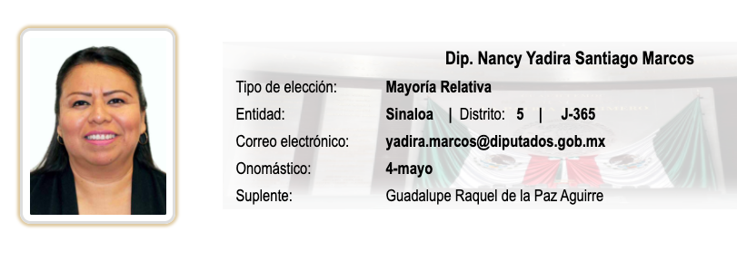 Dip. Nancy Yadira Santiago Marcos @DiputadosMorena SinaloaLicenciatura Administración de Empresas #MorenaTraicionaLaCiencia  #MorenaTraicionaMéxico