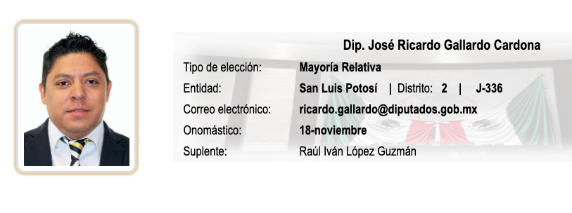 Dip. José Ricardo Gallardo Cardona  @RG_SLP @DiputadosVerdes San Luis Potosí Sin trayectoria reportada #LosVerdesTraicionanLaCiencia