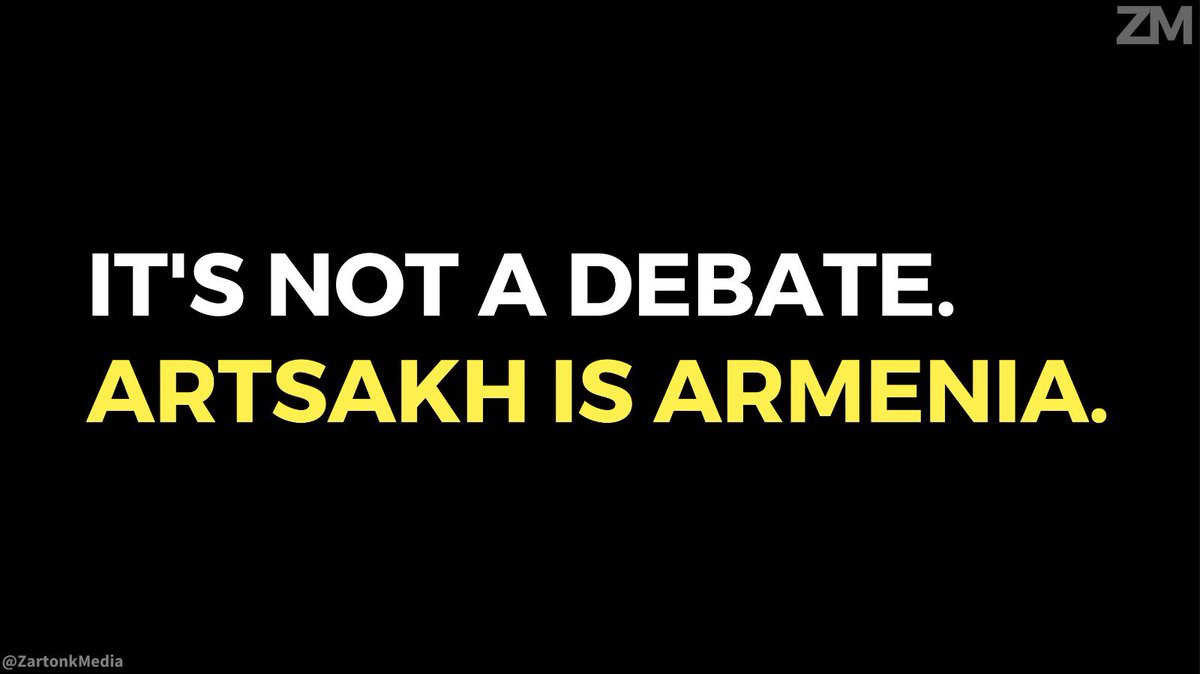 ZartonkMedia's tweet photo. IT'S NOT A DEBATE.
ARTSAKH IS ARMENIA. https://t.co/TKaYbA360q