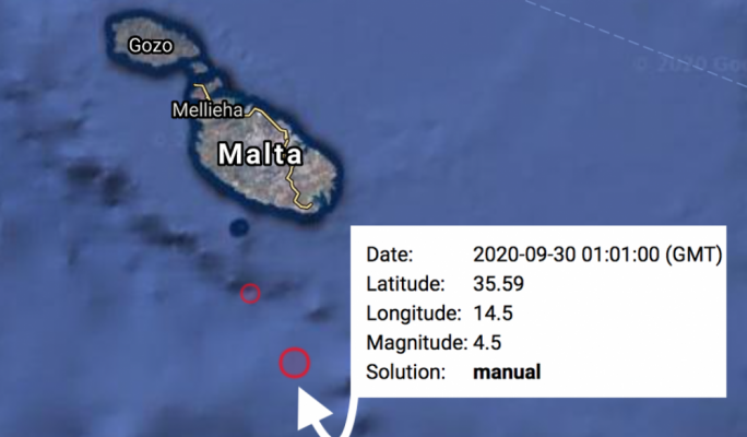 maltatoday's tweet photo. Malta rocked by 4.5 magnitude earthquake south of Filfla https://t.co/BiHudkhVxI https://t.co/4EyzEHFEMP