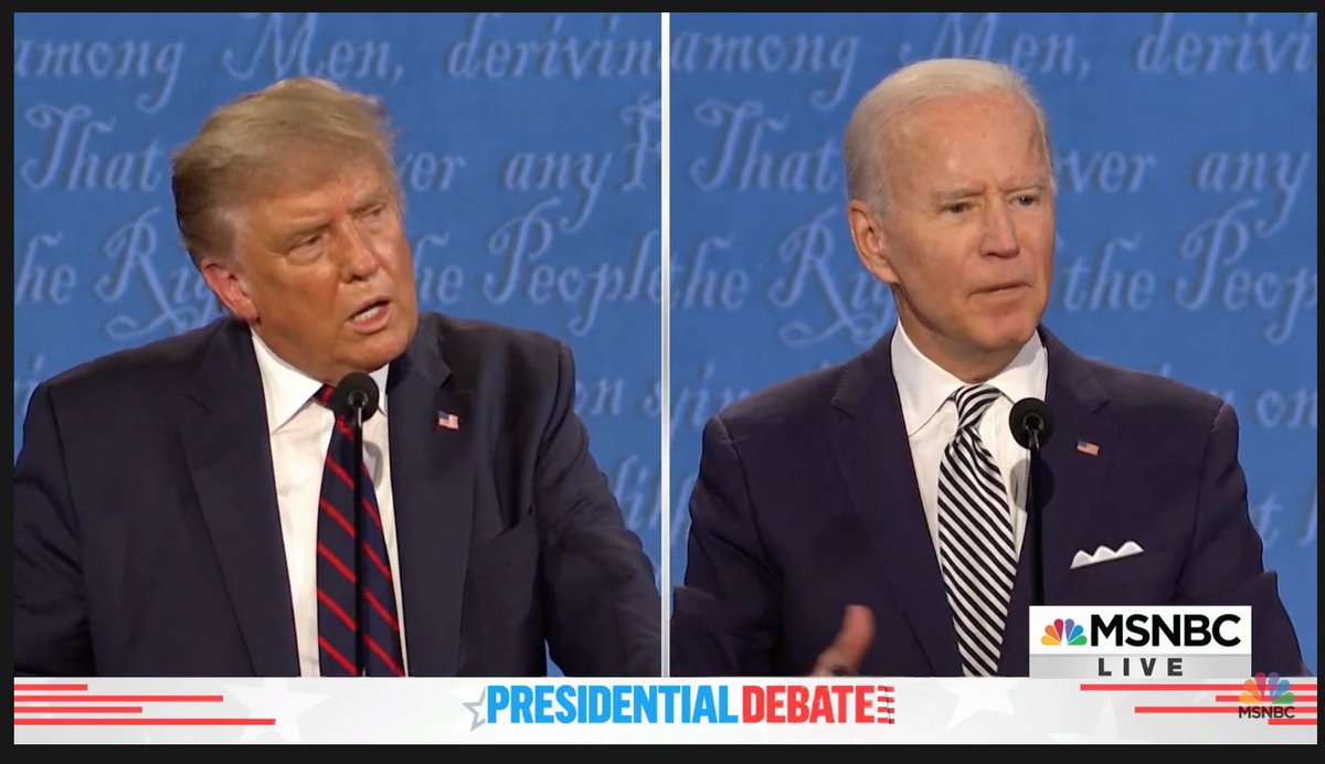 KathrynVBaker's tweet photo. Snaps to the person who designed the backdrop to have the same word above their heads. #BidenHarris2020 https://t.co/0yELvDLnmq