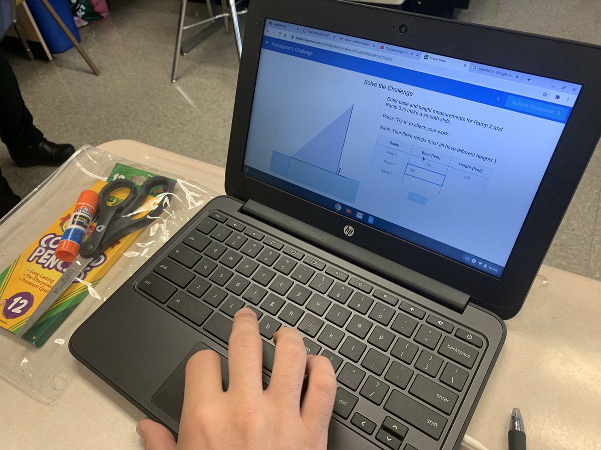 MrsRobertsACHS's tweet photo. Stumbled upon this fun “Water Slide” Desmos activity which is meant for practicing equivalent ratios - but was PERFECT for my into to similar triangles in Math 2! #ncmath2 #iteachmath #MTBoS @Desmos https://t.co/vhGvjDKT5c