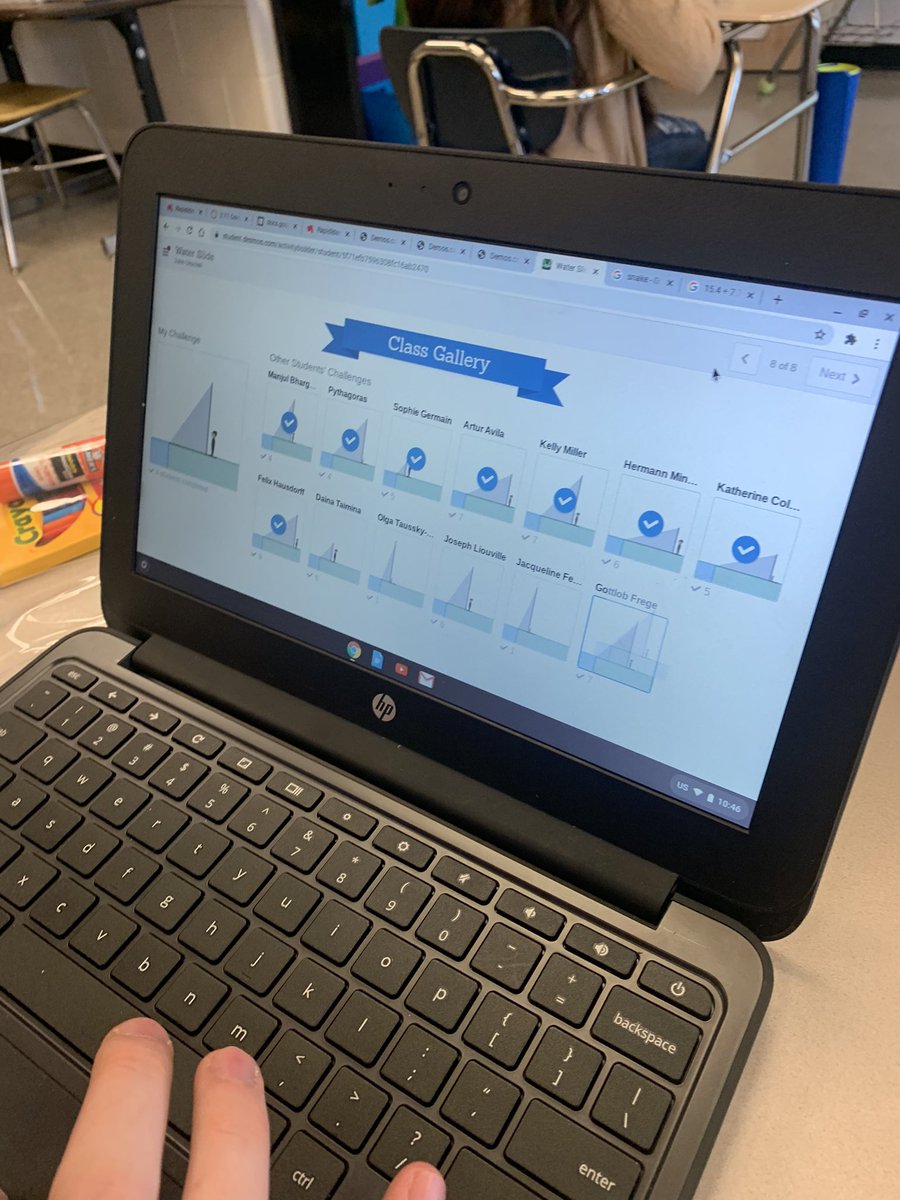 MrsRobertsACHS's tweet photo. Stumbled upon this fun “Water Slide” Desmos activity which is meant for practicing equivalent ratios - but was PERFECT for my into to similar triangles in Math 2! #ncmath2 #iteachmath #MTBoS @Desmos https://t.co/vhGvjDKT5c
