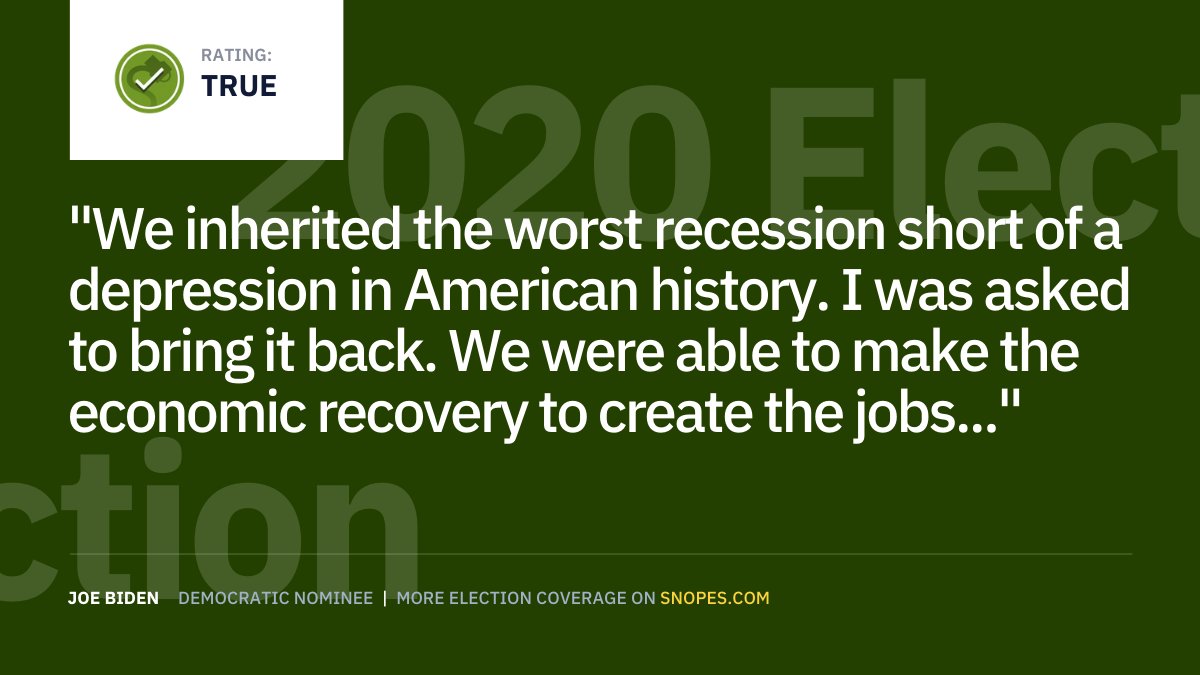 Fact: During the final three years of the Obama-Biden presidency, the number of jobs added was 1.5 million greater than the number added during Trump's first three years in office. #Debates2020 bit.ly/2GqgcJF
