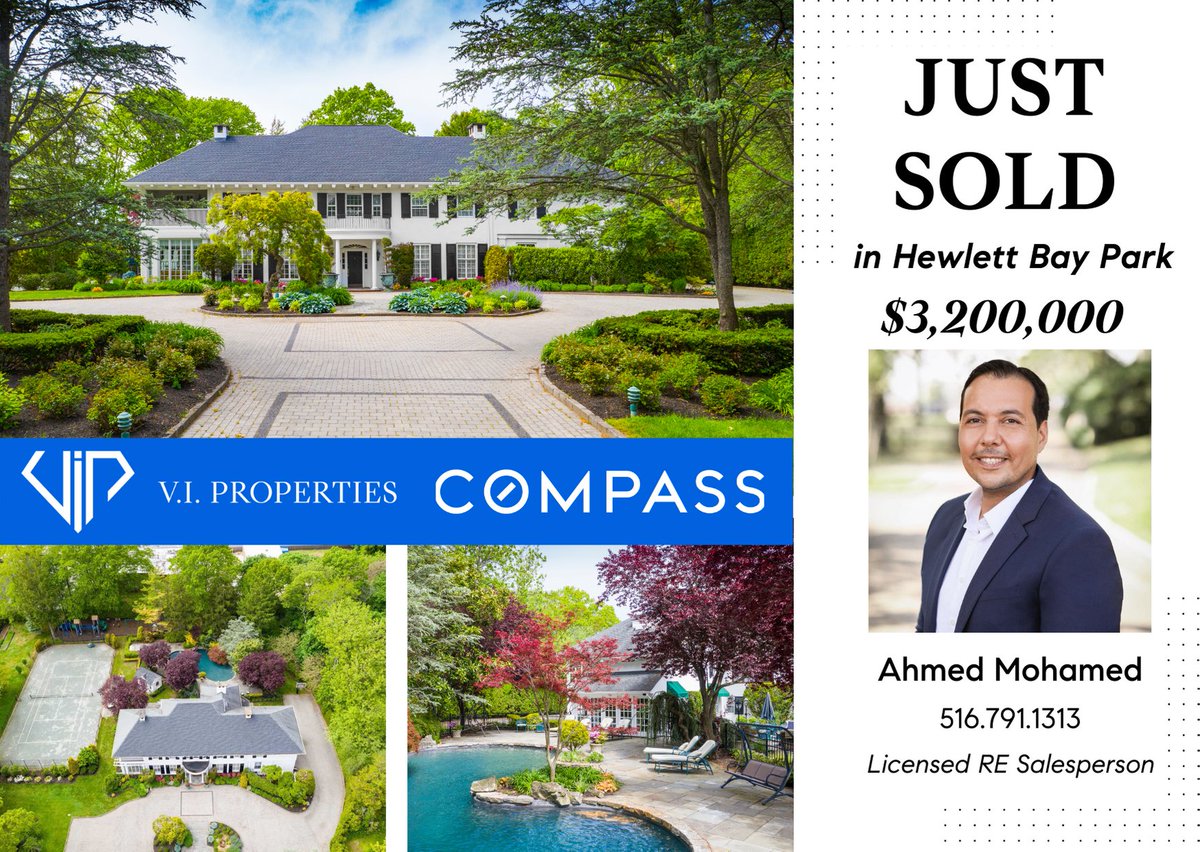 VIPropertiesNY's tweet photo. Just Sold in Hewlett Bay Park!!
Congratulations to Ahmed Mohamed for your $3,200,000 sale at 91 Cedar Avenue, Hewlett Bay Park, NY 11557
#1brokerage #viproperties #fivetowns #justsold #realestateagent #realtor #realtorlife #luxurylifestyle #newhome #lifestyle #realty https://t.co/EtxNbWUHGw