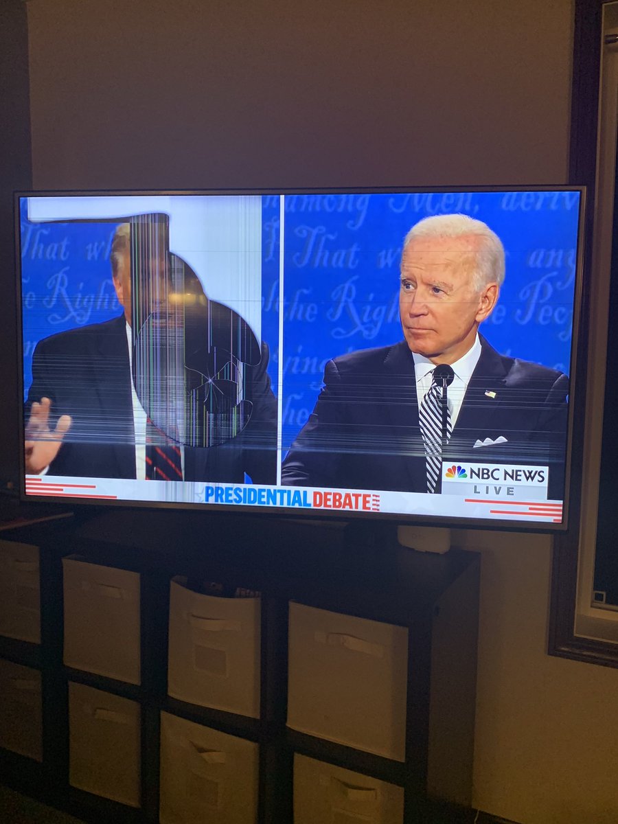 So my kid broke the TV months ago... but we don’t watch it enough to get us motivated to buy a new one... #Debates2020  
#PresidentialDebate
