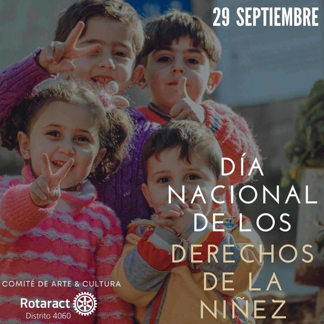 Cada 29 de septiembre se celebra en la República Dominicana 🇩🇴 el Día Nacional de los Derechos de la Niñez. 
Comité de Arte y Cultura
Representación Distrital 2020-2021
#RotaryAbreOportunidades⚙️🚪
#DerechosdelaNiñez #Adolescentes #Arte #Cultura #Conoce