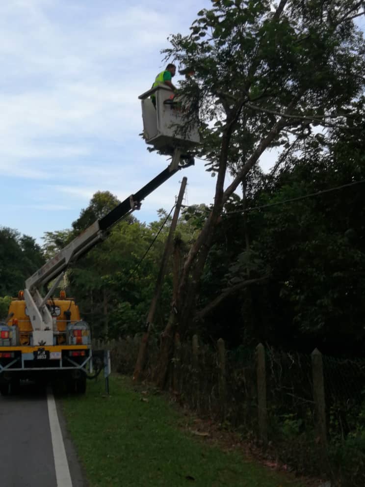 Kerja-kerja mencantas dahan di laluan N123 (Jalan Inas - Senaling) dan N118 (Jalan Kepis - Malan) bersama pelbagai agensi Kuala Pilah -  Terus Bersama Tingkatkan Keselamatan Pengguna Jalanraya. @MOWorks <a href="/JKRMalaysia/">JKR Malaysia</a> <a href="/JKRNS/">JKR Negeri Sembilan</a> <a href="/MDKP1/">M.D Kuala Pilah</a>