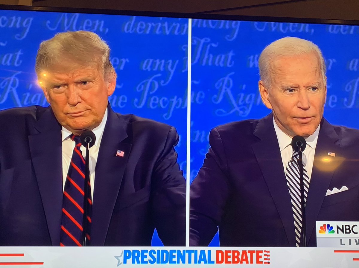 UtahRossRomero's tweet photo. @JoeBiden is demonstrating restraint and poise debating the #interrupterinchief. Thanks to #JoeBiden for standing up for the American people, democracy, public health, science and the integrity of the office. @DNC @TheDemocrats @truth. We need change. Vote #BidenHarris2020 https://t.co/Nm1gMPO5g6