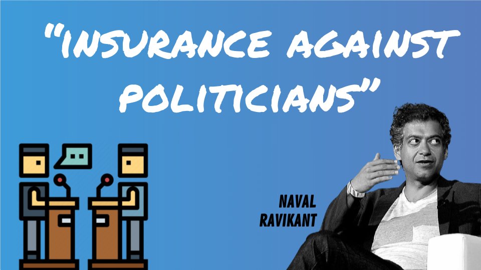 15/ "Many label it as a speculative pyramid scheme - without realizing that all government-printed money is such.""Bitcoin is insurance against politicians."- @naval