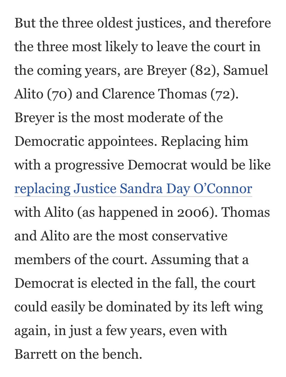 McConnell is clearly trying to stave off court-packing to keep the soon-to-be 6-justice conservative SCOTUS majority.But his big move isn’t to assure Democrats Alito and Thomas may die under a President Biden, though he did do that