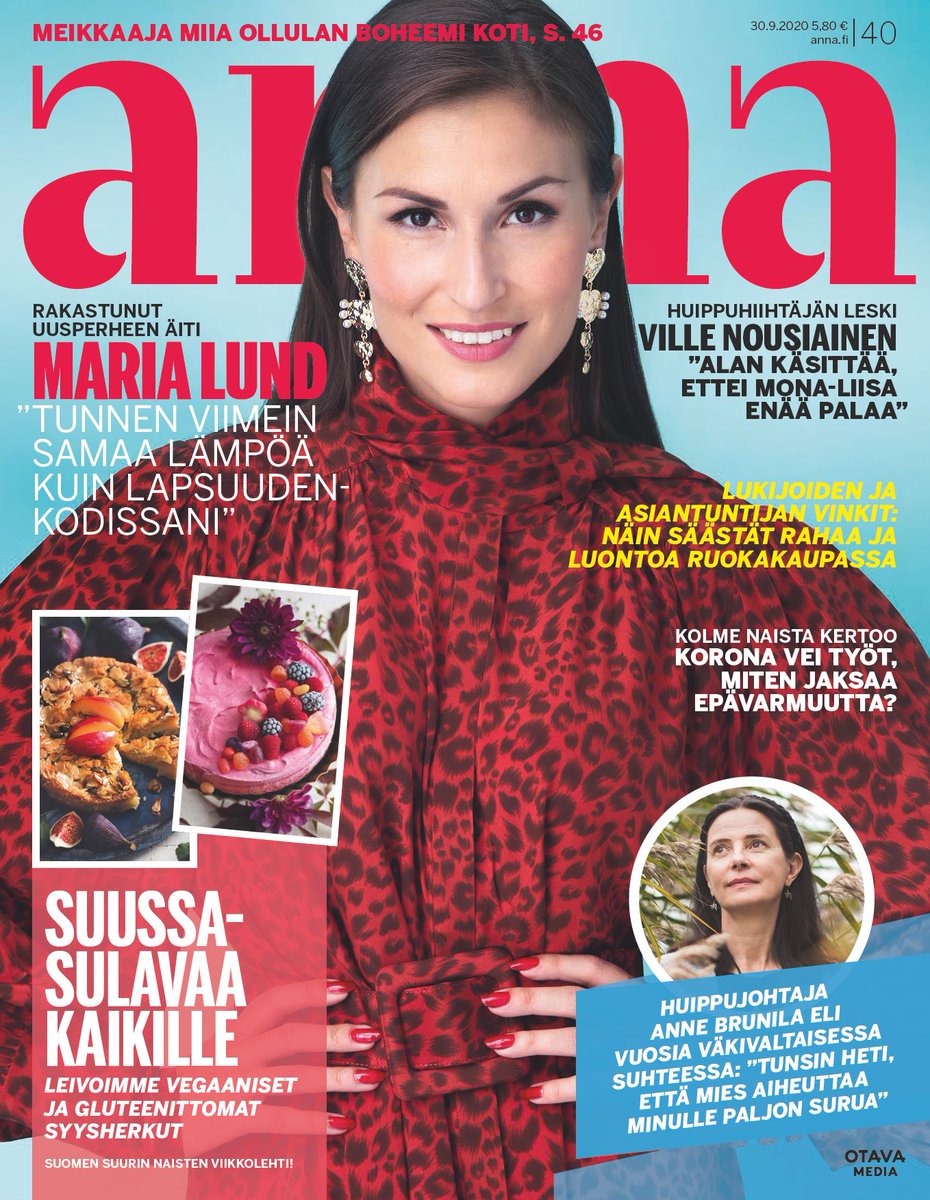 Anna_lehti's tweet photo. Uusi Anna-lehti on ilmestynyt! Numeron 40/2020 kannessa loistaa Maria Lund. 😍 #anna #annalehti #marialund https://t.co/lQInD8COnb