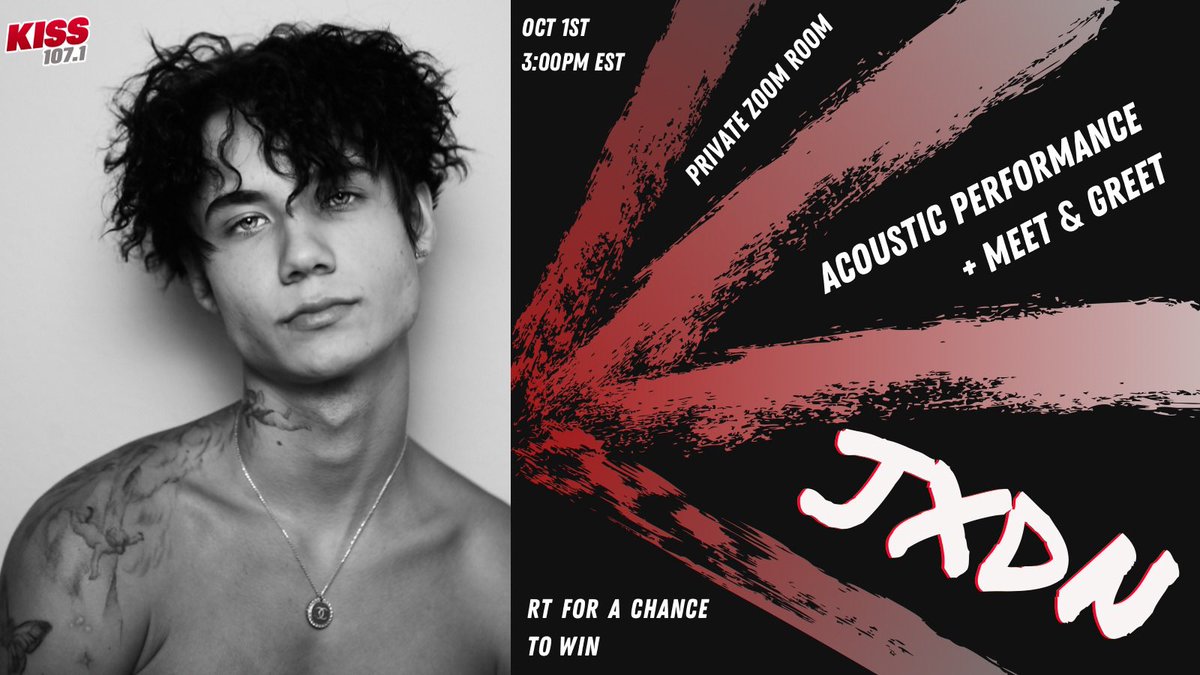 KISS107's tweet photo. ‼️ LAST CHANCE ‼️

Win an invite to our zoom hangout with @jadenhossler Thursday afternoon at 3:00pm EST.

You can instantly qualify to snag an invite by simply RT’ing this tweet.

Hang with #JXDN Thursday!!

Winner DM’d by 12:00pm EST Wednesday. https://t.co/GaURGb9eWL
