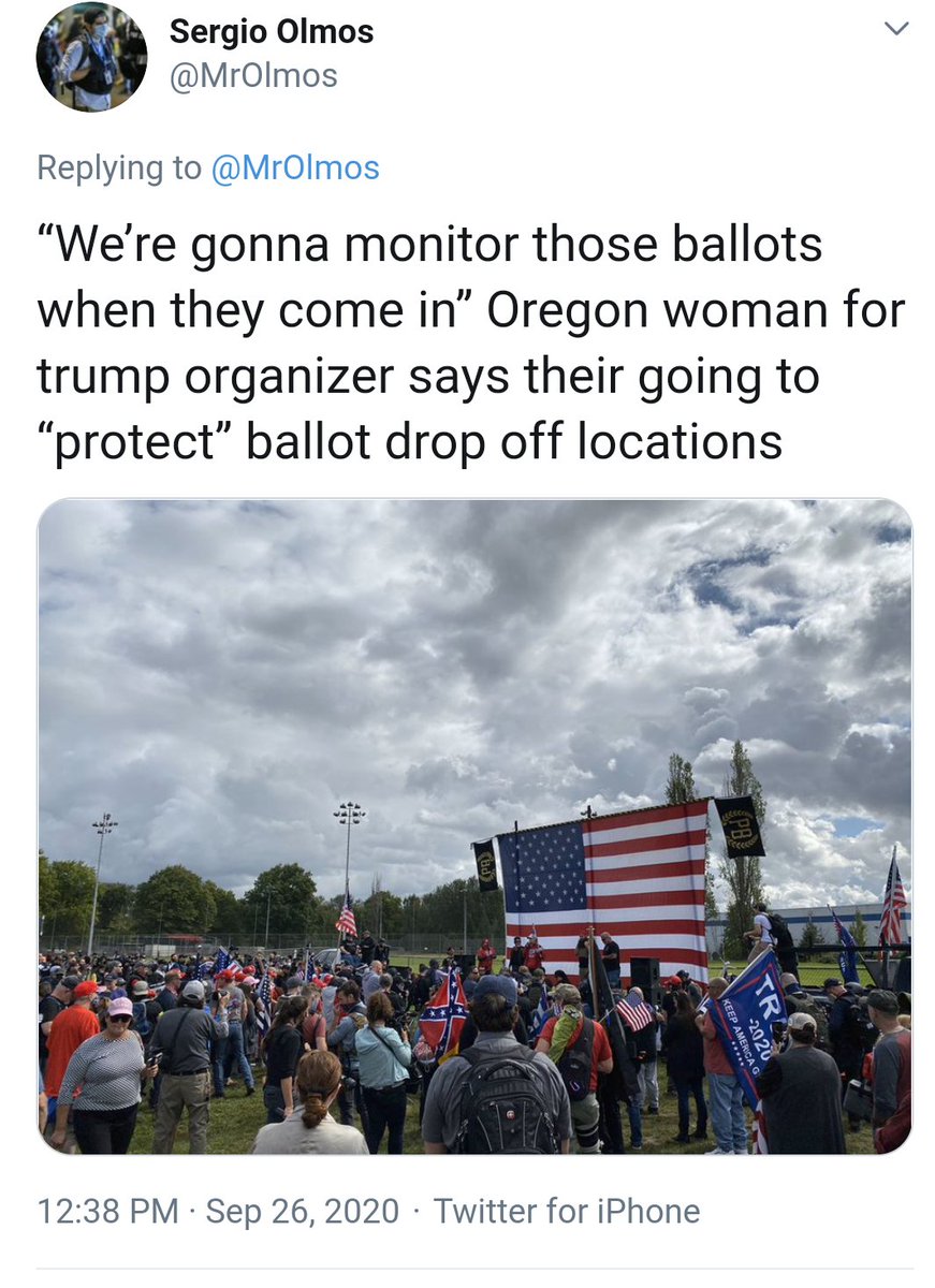 Trump telling violent right-wing extremists to "stand back and stand by" tracks with his campaign telling supporters to enlist for an ARMY FOR TRUMP "election security operation" last week