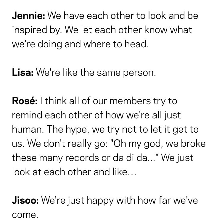 wednesday, 30 sept 2020:thank you  @RecordingAcad for an insightful interview for their upcoming album. let's support our girls  #BLACKPINK not just this Friday but yeah let's keep supporting them during the promotion as well.  #JISOO  #JENNIE  #LISA  #ROSÉ https://www.grammy.com/grammys/news/blackpink-talk-album-spotlight-shed-k-pop-just-beginning