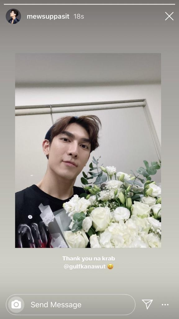 I've been wondering a lot on Mew's IG post yesterday  The months I have known him, I have never seen him post something like that. The closetest to that would be him sending his thank yous to Gulf whenever Gulf gave him flowers or gifts. #หวานใจมิวกลัฟ  #MewGulf