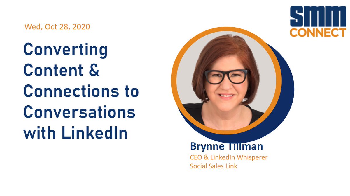 SMMConnectus's tweet photo. Converting Content & Connections to Conversations with #LinkedIn @BrynneTillman, https://t.co/vFmpd62Wq9 #sales #selling #salestraining #LinkedInContentStrategy #LinkedInStrategy https://t.co/5kN6UdXV6F