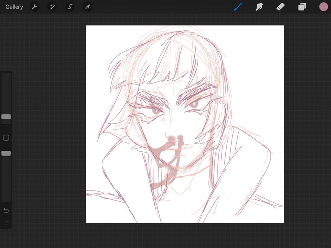 Idk when I can finish this, but have a bloody nosed joong wip (my sketches are so messy haha) 